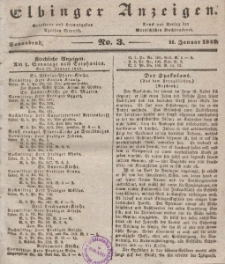 Elbinger Anzeigen, Nr. 3. Sonnabend, 11. Januar 1840