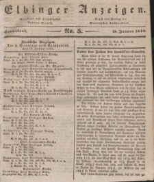 Elbinger Anzeigen, Nr. 5. Sonnabend, 18. Januar 1840
