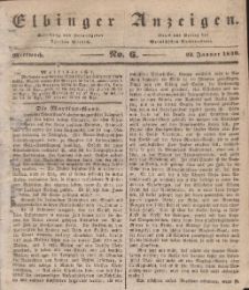 Elbinger Anzeigen, Nr. 6. Mittwoch, 22. Januar 1840