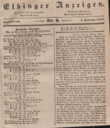 Elbinger Anzeigen, Nr. 9. Sonnabend, 1. Februar 1840