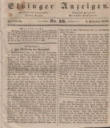 Elbinger Anzeigen, Nr. 10. Mittwoch, 5. Februar 1840