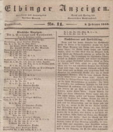 Elbinger Anzeigen, Nr. 11. Sonnabend, 8. Februar 1840