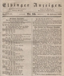 Elbinger Anzeigen, Nr. 15. Sonnabend, 22. Februar 1840