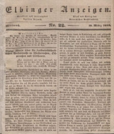 Elbinger Anzeigen, Nr. 22. Mittwoch, 18. März 1840