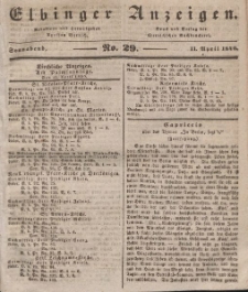 Elbinger Anzeigen, Nr. 29. Sonnabend, 11. April 1840