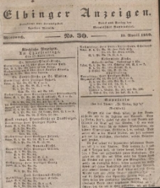 Elbinger Anzeigen, Nr. 30. Mittwoch, 15. April 1840