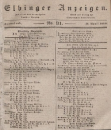 Elbinger Anzeigen, Nr. 31. Sonnabend, 18. April 1840