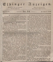 Elbinger Anzeigen, Nr. 34. Mittwoch, 29. April 1840