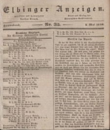 Elbinger Anzeigen, Nr. 35. Sonnabend, 2. Mai 1840