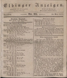 Elbinger Anzeigen, Nr. 38. Dienstag, 12. Mai 1840