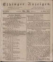 Elbinger Anzeigen, Nr. 38. Dienstag, 12. Mai 1840