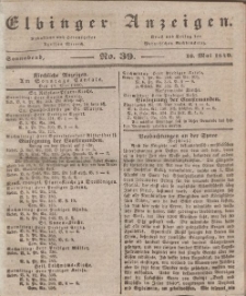 Elbinger Anzeigen, Nr. 39. Sonnabend, 16. Mai 1840