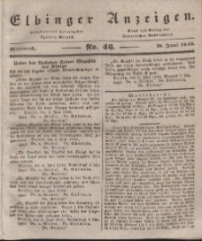 Elbinger Anzeigen, Nr. 46. Mittwoch, 10. Juni 1840