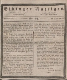 Elbinger Anzeigen, Nr. 47. Sonnabend, 13. Juni 1840