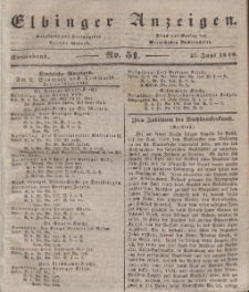 Elbinger Anzeigen, Nr. 51. Sonnabend, 27. Juni 1840