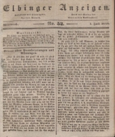 Elbinger Anzeigen, Nr. 52. Mittwoch, 1. Juli 1840