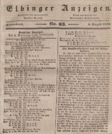 Elbinger Anzeigen, Nr. 63. Sonnabend, 8. August 1840