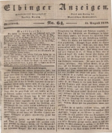 Elbinger Anzeigen, Nr. 64. Mittwoch, 12. August 1840