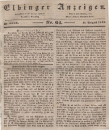 Elbinger Anzeigen, Nr. 64. Mittwoch, 12. August 1840
