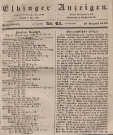 Elbinger Anzeigen, Nr. 65. Sonnabend, 15. August 1840