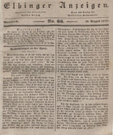 Elbinger Anzeigen, Nr. 66. Mittwoch, 19. August 1840