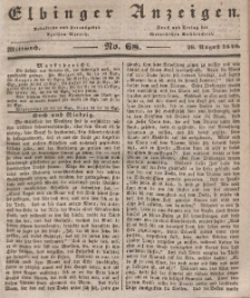 Elbinger Anzeigen, Nr. 68. Mittwoch, 26. August 1840
