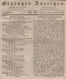 Elbinger Anzeigen, Nr. 77. Sonnabend, 26. September 1840