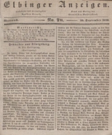 Elbinger Anzeigen, Nr. 78. Mittwoch, 30. September 1840