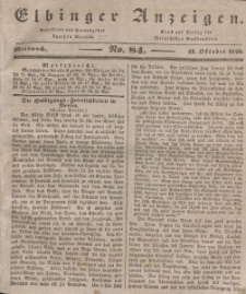 Elbinger Anzeigen, Nr. 84. Mittwoch, 21. Oktober 1840