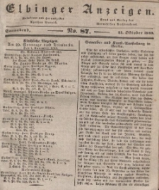 Elbinger Anzeigen, Nr. 87. Sonnabend, 31. Oktober 1840