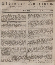 Elbinger Anzeigen, Nr. 88. Mittwoch, 4. November 1840