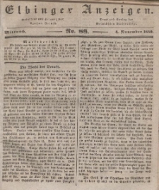 Elbinger Anzeigen, Nr. 88. Mittwoch, 4. November 1840