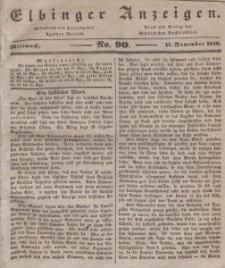 Elbinger Anzeigen, Nr. 90. Mittwoch, 11. November 1840