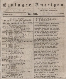 Elbinger Anzeigen, Nr. 93. Sonnabend, 21. November 1840