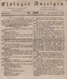 Elbinger Anzeigen, Nr. 100. Mittwoch, 16. Dezember 1840