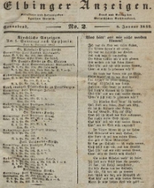 Elbinger Anzeigen, Nr. 2. Sonnabend, 8. Januar 1842