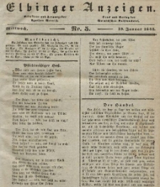 Elbinger Anzeigen, Nr. 5. Mittwoch, 19. Januar 1842