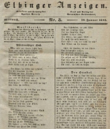Elbinger Anzeigen, Nr. 5. Mittwoch, 19. Januar 1842
