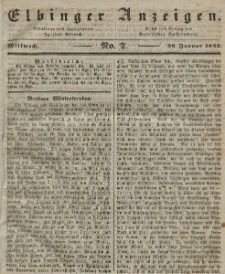 Elbinger Anzeigen, Nr. 7. Mittwoch, 26. Januar 1842