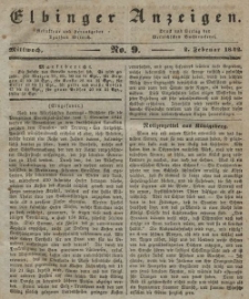 Elbinger Anzeigen, Nr. 9. Mittwoch, 2. Februar 1842