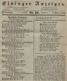 Elbinger Anzeigen, Nr. 18. Sonnabend, 5. März 1842