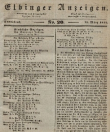 Elbinger Anzeigen, Nr. 20. Sonnabend, 12. März 1842