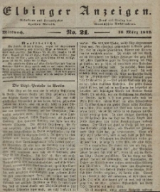 Elbinger Anzeigen, Nr. 21. Mittwoch, 16. März 1842