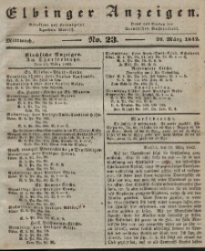 Elbinger Anzeigen, Nr. 23. Mittwoch, 23. März 1842