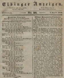 Elbinger Anzeigen, Nr. 26. Sonnabend, 2. April 1842