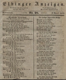 Elbinger Anzeigen, Nr. 28. Sonnabend, 9. April 1842