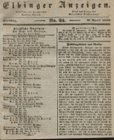 Elbinger Anzeigen, Nr. 31. Dienstag, 19. April 1842