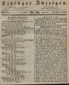 Elbinger Anzeigen, Nr. 31. Dienstag, 19. April 1842