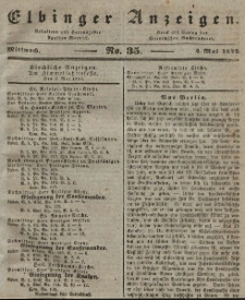 Elbinger Anzeigen, Nr. 35. Mittwoch, 4. Mai 1842