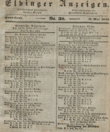 Elbinger Anzeigen, Nr. 38. Sonnabend, 14. Mai 1842